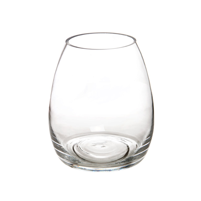 Glass Belly Vase Clear (17.7Dx20cmH) Santospirito Flowers & Wholesalers