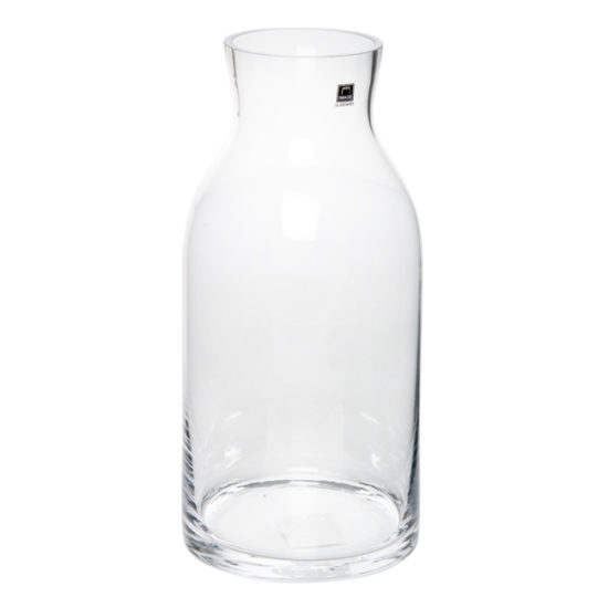 Glass Bottle Dome Vase Clear (14Dx30cmH) Santospirito Flowers