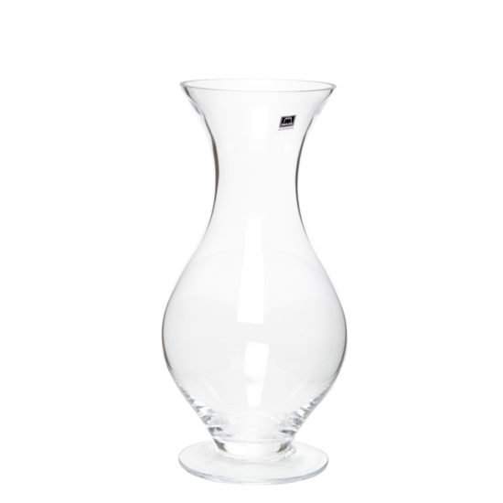 Glass Belly Vase with Neck Clear (18.5Dx40cmH) Santospirito Flowers